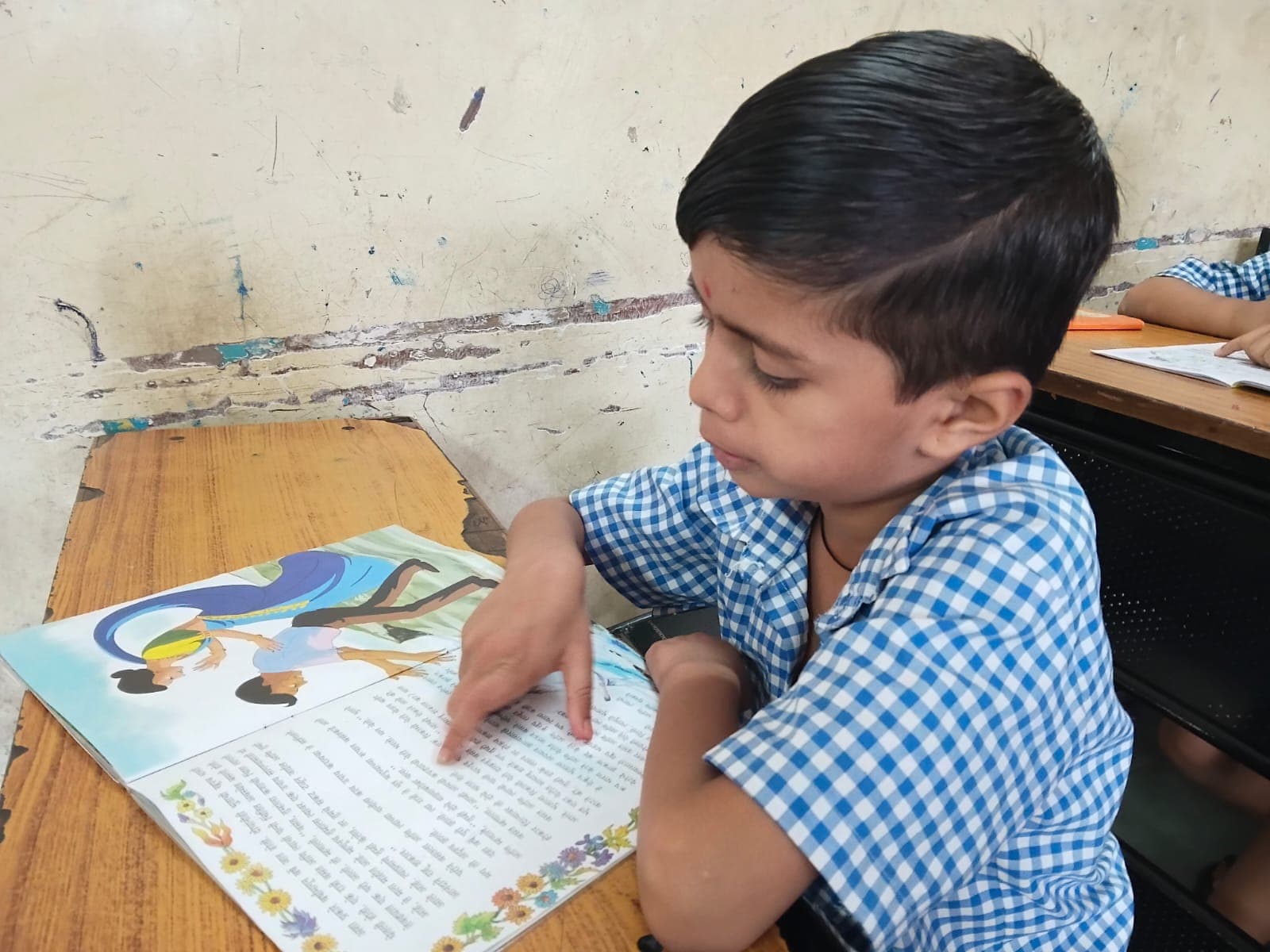 A child reading a book